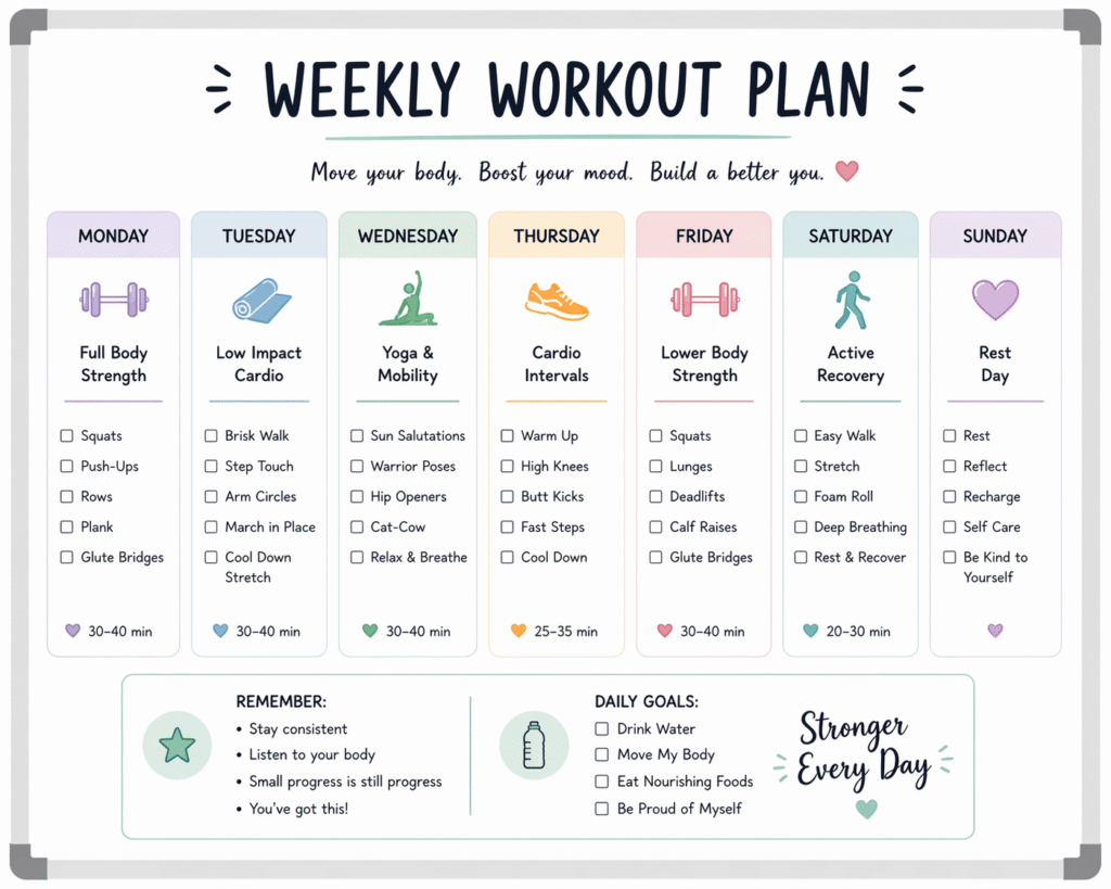 Beginner Exercise at Home for Overweight Beginners Plan
