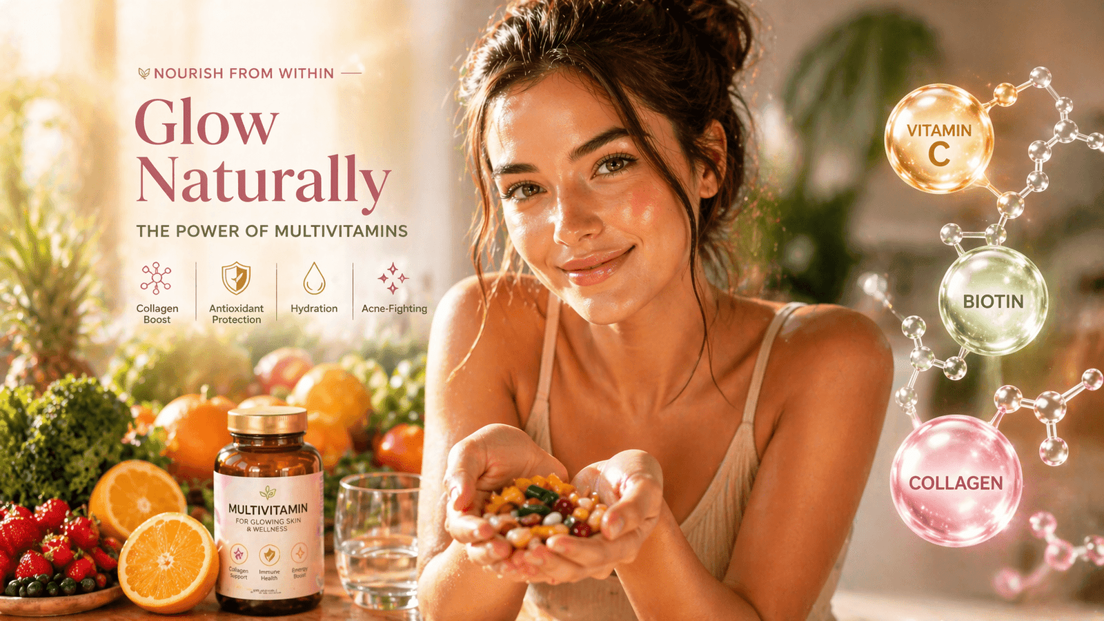 multivitamin supplements for improving skin glow naturally