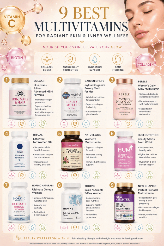  multivitamin supplements for improving skin glow naturally