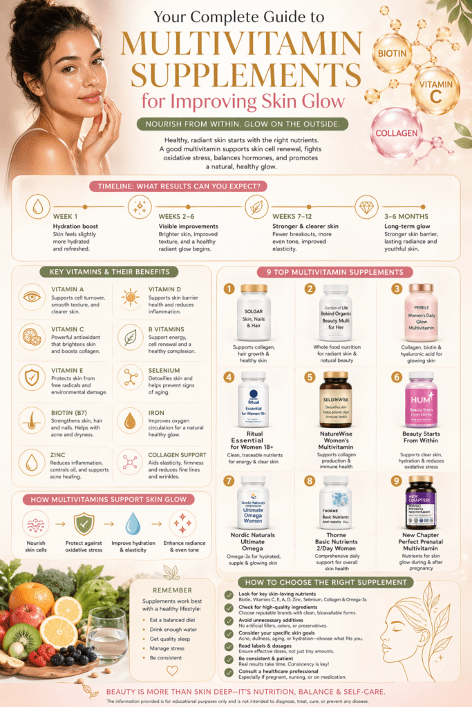 multivitamin supplements for improving skin glow naturally