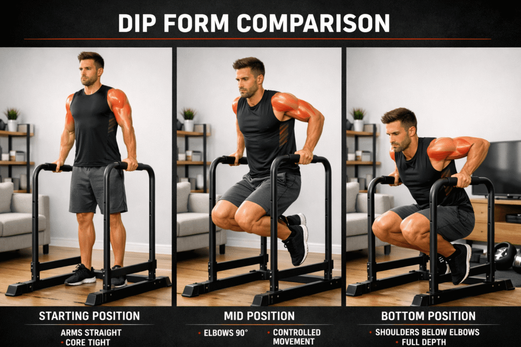 How to Do Dips Exercise at Home.