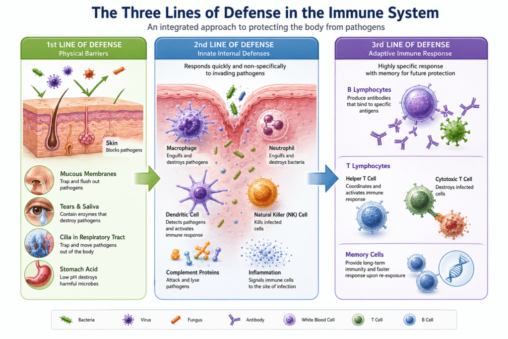1st 2nd 3rd Line of Defense Immune System