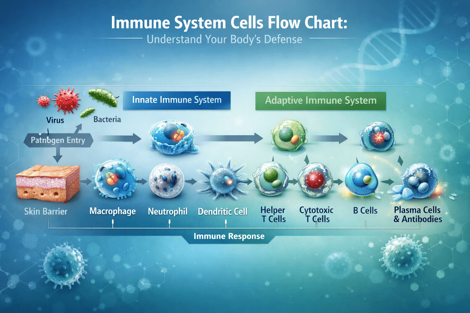 Immune System Cells Flow Chart