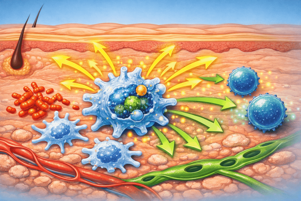 Skin macrophages that help activate the immune system