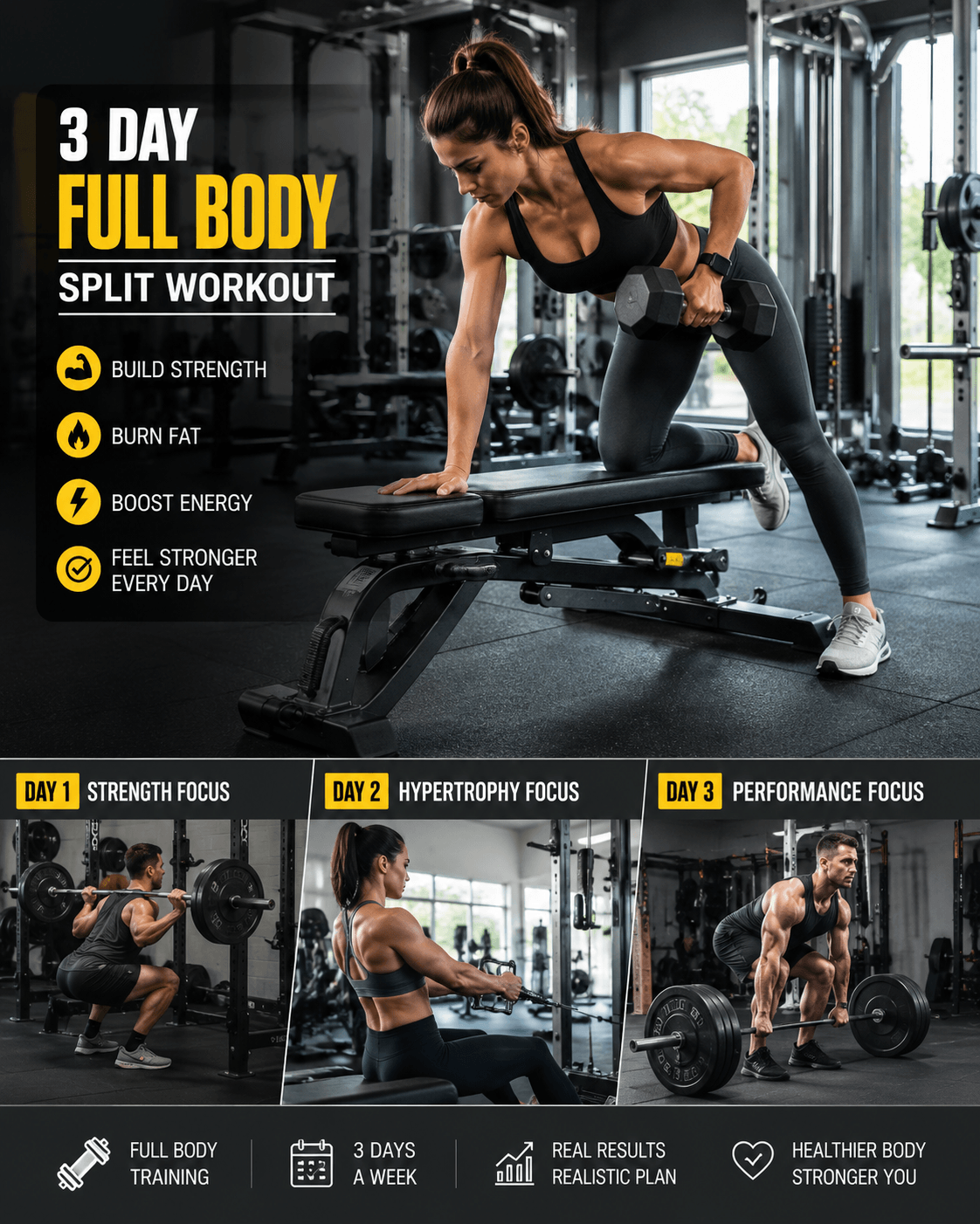3 day full body split workout